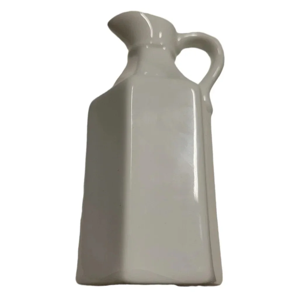 XCell White Ceramic farmhouse style Oil Or Vinegar Cruet Mini Pitcher 6 in. - Picture 8 of 8